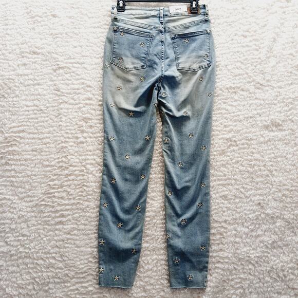 Jeans Women 7/28 High Waist Judy Blue Star Embroidered Light Wash Whimsycore - Picture 2 of 16